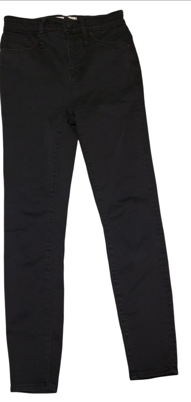 Madewell Curvy High-Rise Skinny Jeans Size 26 Black Stretch Carbondale Wash
